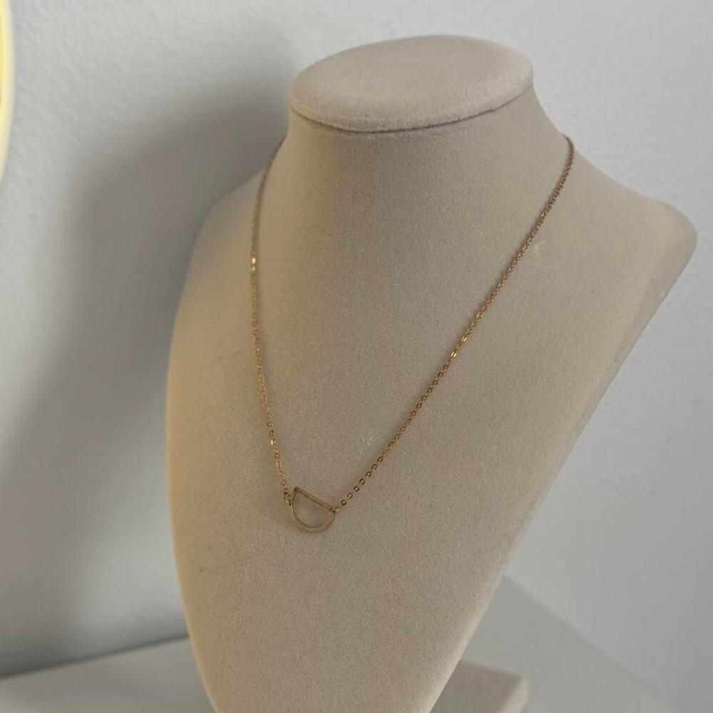 Gold Necklace with Small Charm Stainless Steel Cute Minimal Pendant Jewelry Gift - Picture 4 of 5